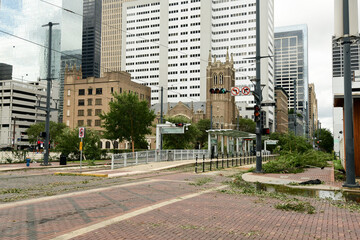 Downtown Houston after Hurricane Beryl