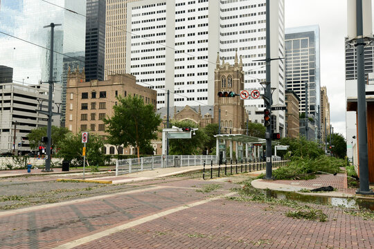 Downtown Houston after Hurricane Beryl