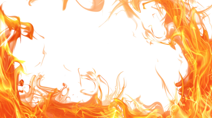 flames border in withe background