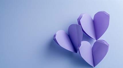 Fototapeta premium The purple paper hearts
