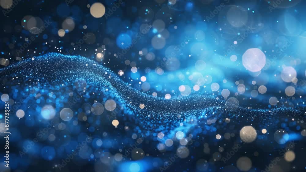 Poster modern abstract background. blue glow particle abstract bokeh background