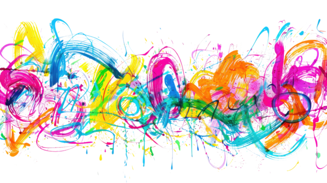 Hand drawn colorful scribble wax on a transparent background - Powered by Adobe