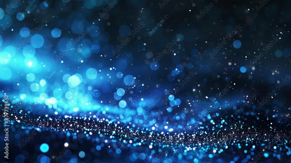Poster modern abstract background. blue glow particle abstract bokeh background