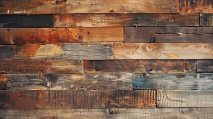 Textural surface of a wall with wooden horizontal planks