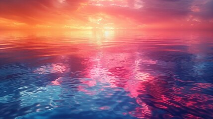 Obraz premium Colorful lake reflections capture the beauty of nature mirrored in still water with vibrant hues perfect for serene and picturesque backgrounds Background Illustration, Bright color tones, ,