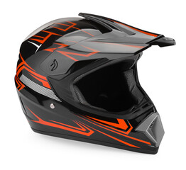 New modern motorcycle helmet isolated on white