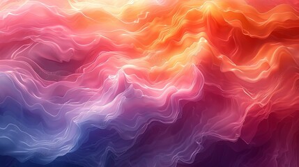 Rainbow ocean waves create a magical and colorful scene with a spectrum of colors blending in the waves perfect for enchanting and vibrant backgrounds Background Illustration, Bright color tones, ,