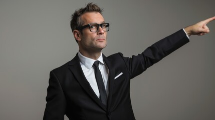 The man pointing direction