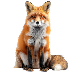 Fototapeta premium Portrait of Wolf sitting isolated on a transparent background for web banner, wallpaper
