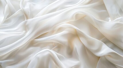 Fototapeta premium Close Up of Creamy White Fabric Draped and Folded