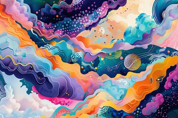 Abstract Colorful Landscape