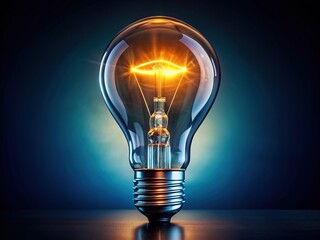 Isolated glowing glass light bulb on a dark solid color background, representing innovative smart systems for efficient energy management in educational institutions.