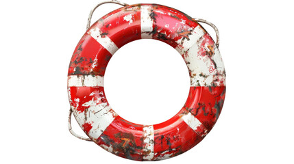 Naklejka premium Grungy lifebuoy or life preserver on a transparent background
