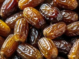 dates close up. date palm background. Date palm on a traditional craftsman market.Horizontal image.