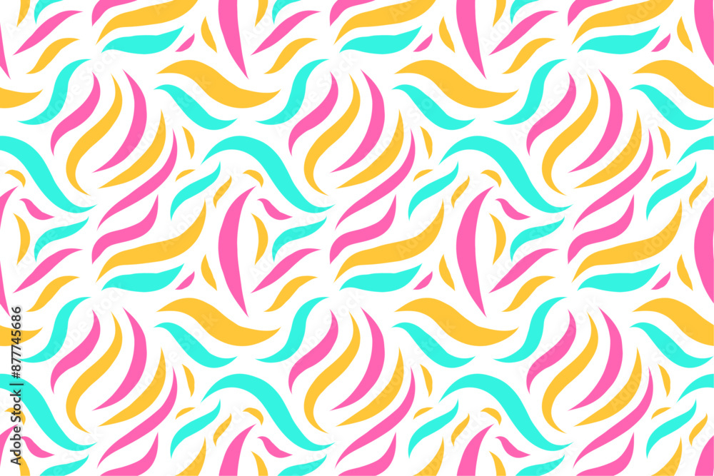 Poster seamless vector wavy background. curly endless texture. tiling background with swirls. colorful obje