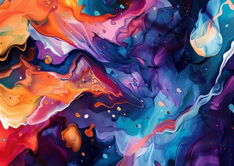 Abstract Swirls of Colors and Patterns