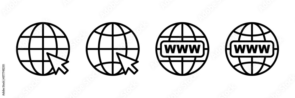 Wall mural web icon vector isolated on white background. website vector icon. internet world vector