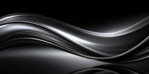 Obraz premium Black smooth curves abstract background, black, smooth, curves, abstract, background, design, artistic, elegant, modern
