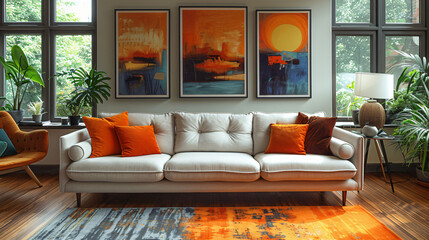 modern living room with sofa