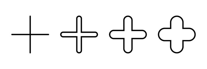 Plus Icon vector isolated on white background. Add plus icon. Addition sign. Medical Plus icon