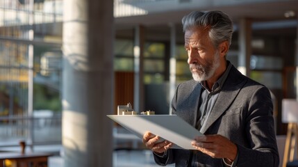 The architect holding a model
