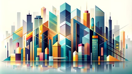Fototapeta premium Abstract Composition Capturing the Rhythm and Energy of Urban Spaces Generative AI image