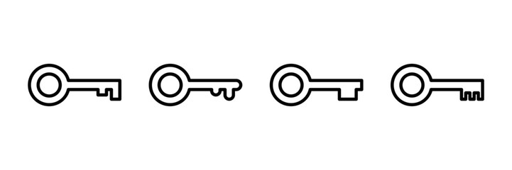 Key icon vector isolated on white background. Key vector icon. Key symbol. security