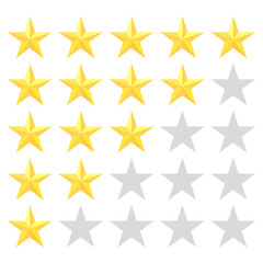 Obraz premium Rating stars icon. Gold and grey stars. Feedback and reviews. Vector illustration.