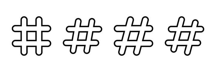Hashtag icon vector isolated on white background. hashtag vector icon