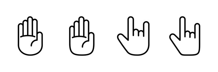 Hand icon vector isolated on white background. Hand gesture. hand stop