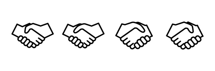 Obraz premium Business handshake icon vector isolated on white background. Handshake icon vector. contract agreement. Trust icon vector. Deal. Done. partnership icon