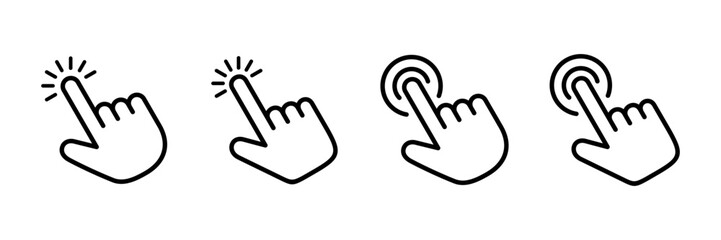 Hand cursor icon vector isolated on white background. Hand click icon. Finger pointer vector