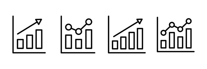 Growing graph Icon vector isolated on white background. Chart icon. Graph vector