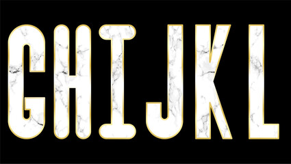 Abstract marble and golden alphabet letters pack collection illustration in vector format