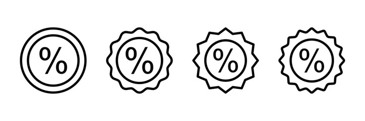 Discount icon vector isolated on white background. Discount tag icon.