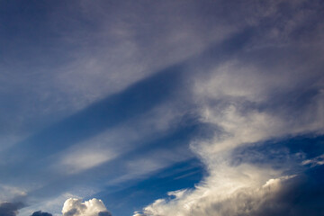 big sun rays in the sky at sunset