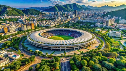 Aerial view of Maracana Stadium in Rio De Janeiro, Brazil, Maracana, stadium, Rio de Janeiro, Brazil, aerial view