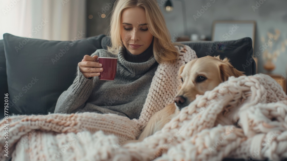 Canvas Prints The woman and the dog