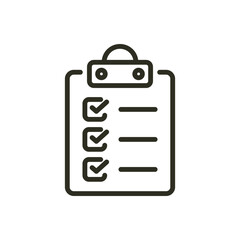 Evaluation task outline icon. Test task planning vector icon illustration image