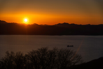 函館湾の夕焼け	
