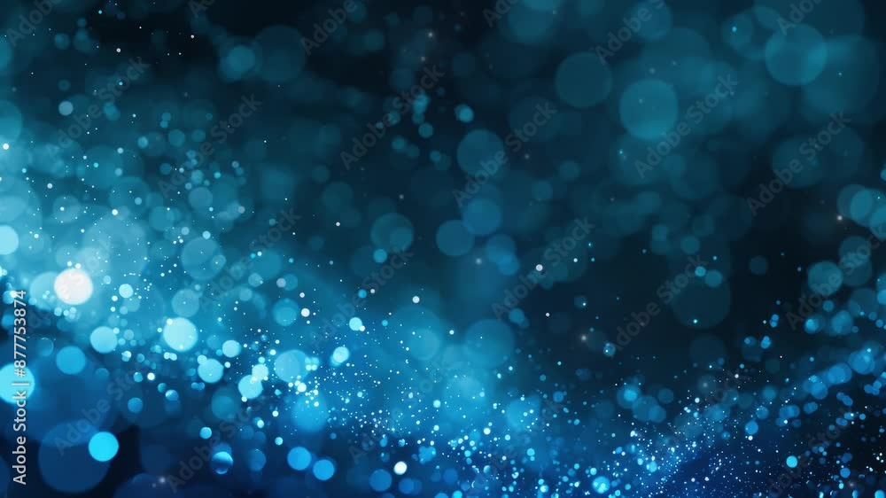 Poster modern abstract background. blue glow particle abstract bokeh background