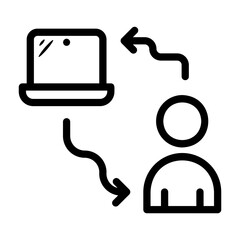 machine to person Line Icon