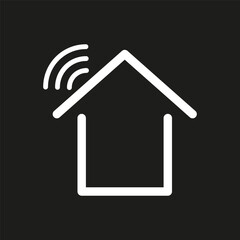 Smart home icon. Wi Fi signal. Minimalist vector design. Black white contrast.