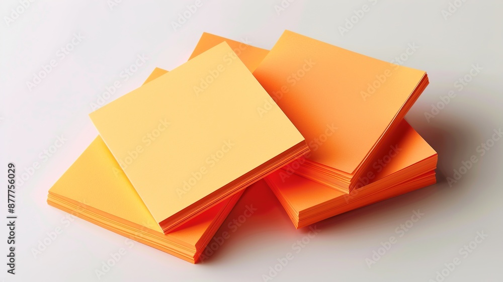 Poster discover a cluster of orange sticky post-it notes with diverse shades and textures, strategically po