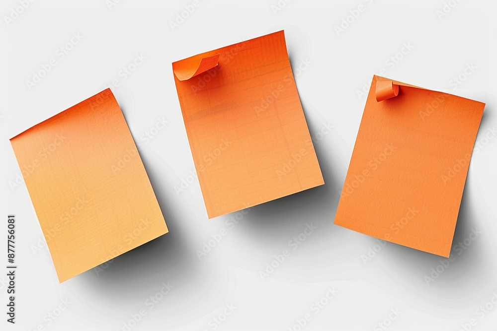 Poster discover a cluster of orange sticky post-it notes with diverse shades and textures, strategically po