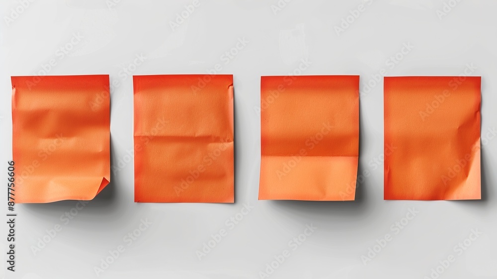 Poster discover a cluster of orange sticky post-it notes with diverse shades and textures, strategically po