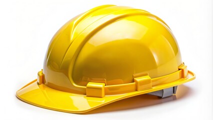 Fototapeta premium Yellow Hard Hat Isolated On White Background. Construction Safety Equipment.