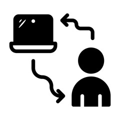 machine to person Solid icon