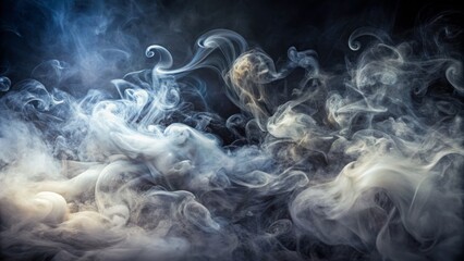 Wispy Tendrils Of Smoke Float Gracefully Against A Dark Background, Creating An Ethereal And Dreamlike Atmosphere.