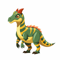 Cartoon prehistoric dinosaur animal character. Isolated vector funny reptile dino illustration for educational materials, children books, creative designs. Friendly dragon with playful face expression